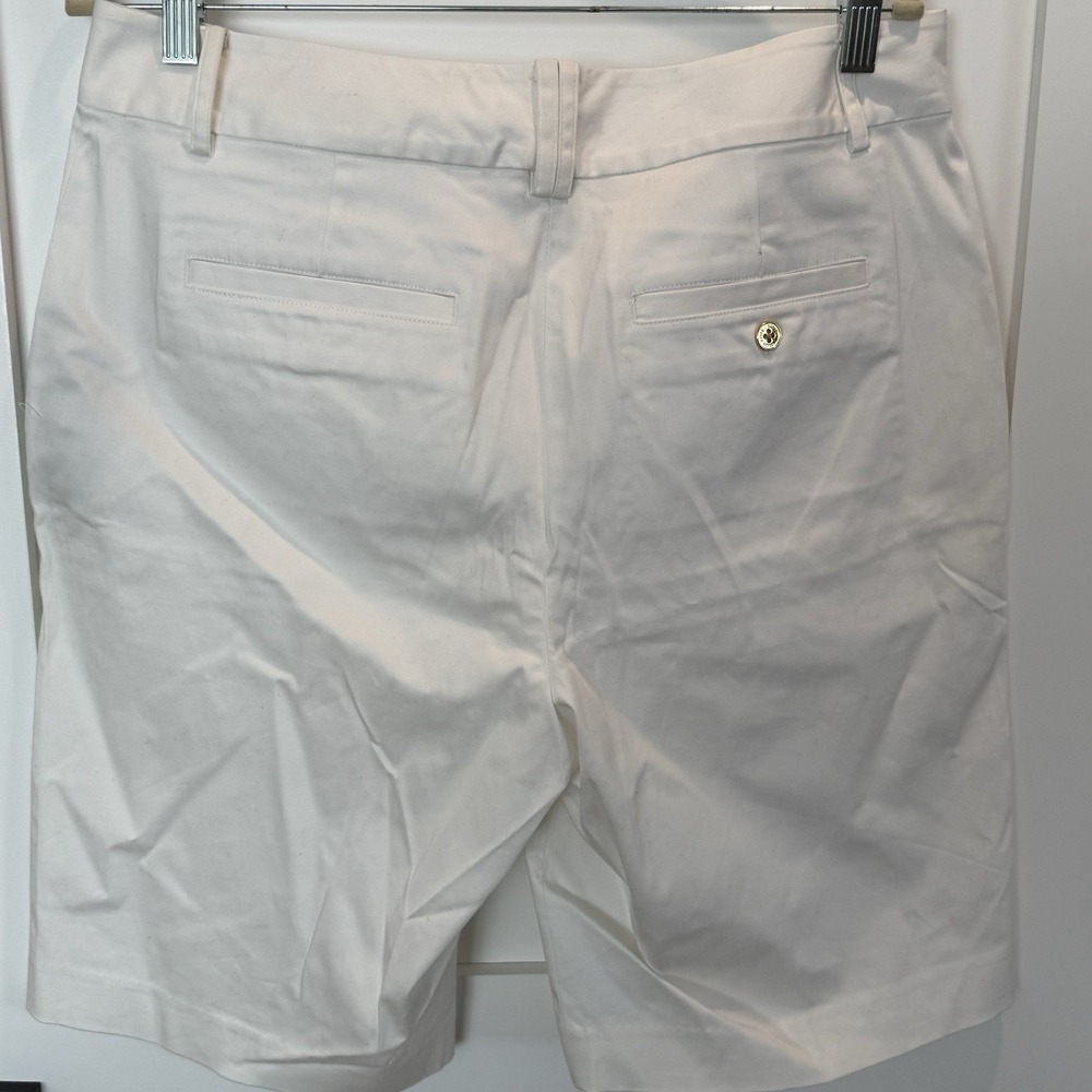 NWT Lauren Ralph Lauren White Cotton Stretch Preppy Bermuda Golf Shorts Size 12 - Picture 2 of 9